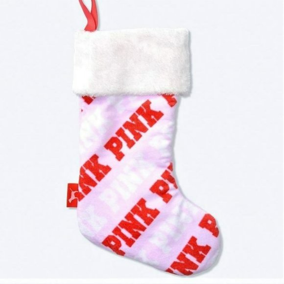 PINK Victoria's Secret Other - NWT PINK Victoria's Secret Holiday Plush Logo Stocking